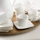 Karaca Σετ 6 Φλυτζανιών Ελληνικού Καφέ Με Τετράγωνο Πιάτο