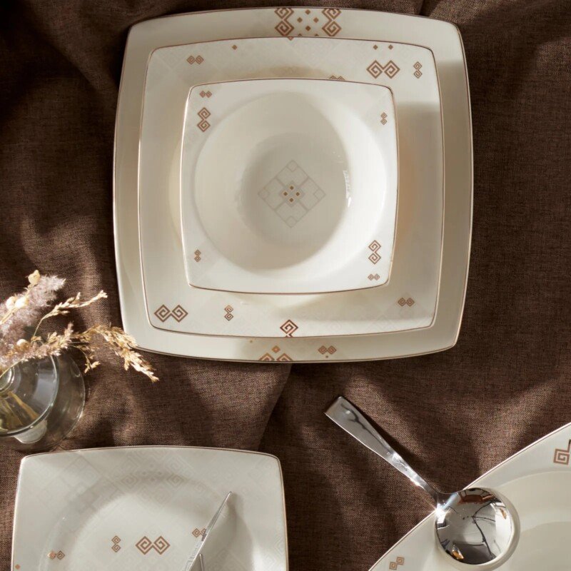 Σερβίτσιο Πορσελάνης Τετράγωνο 12 Ατόμων 57Τμχ.