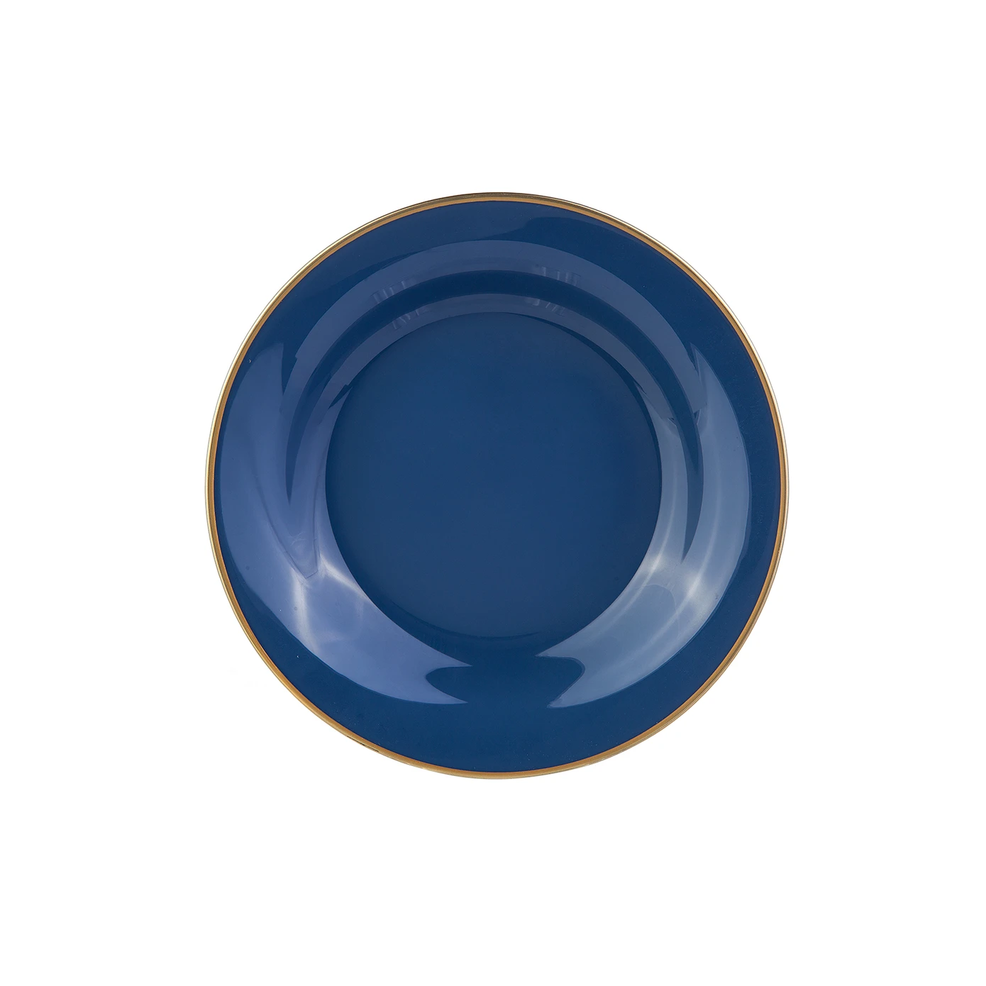 Γυάλινο Πιάτο Βαθύ Μπλε - 22 εκ.