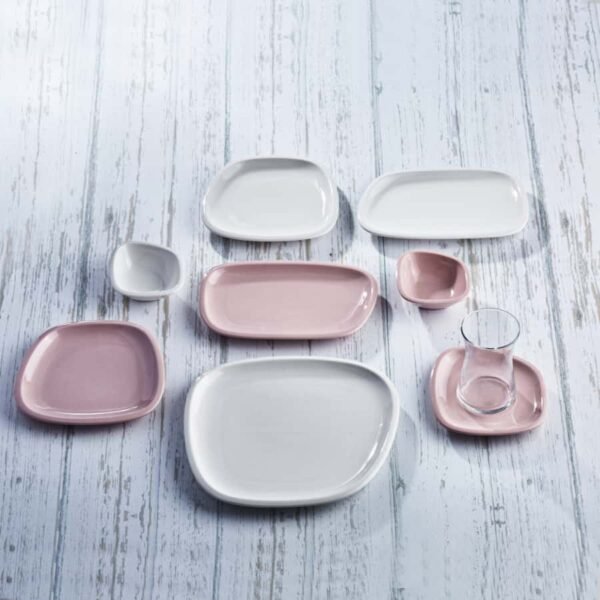 Πιάτα Πορσελάνης 6 Ατόμων Σετ Πρωινού/Σερβιρίσματος Ροζ 26Τμχ.