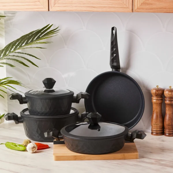 Σετ Μαγειρικών Σκευών Αντιβακτηριδιακή Λαβή 7 Τμχ