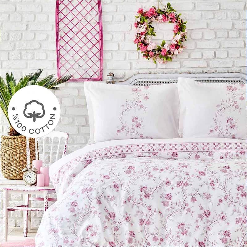 Sarah Anderson Fellini Pink Διπλή Παπλωματοθήκη Και Σετ Μαξιλαροθήκες