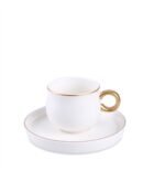 Φλυτζάνια Ελληνικού Καφέ Πορσελάνης Με Χρυσές Λαβές 6Τμχ.