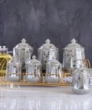 Σετ Μπαχαρικών Από Πορσελάνη Με Βάση 7Τμχ.