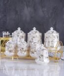 Σετ Μπαχαρικών Από Πορσελάνη Με Βάση 7Τμχ.