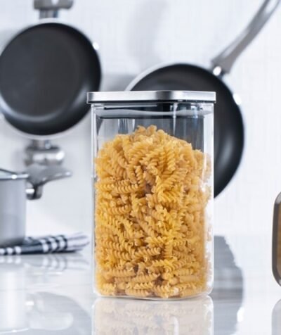 Τετράγωνο Γυάλινο Βάζο Αποθήκευσης 1200ml