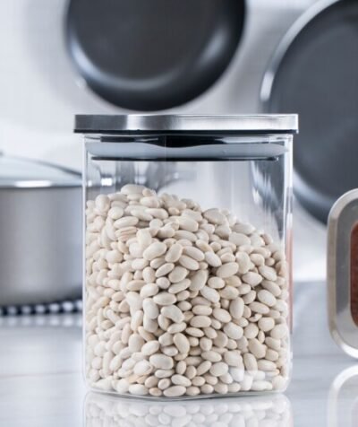 Τετράγωνο Γυάλινο Βάζο Αποθήκευσης 700Ml