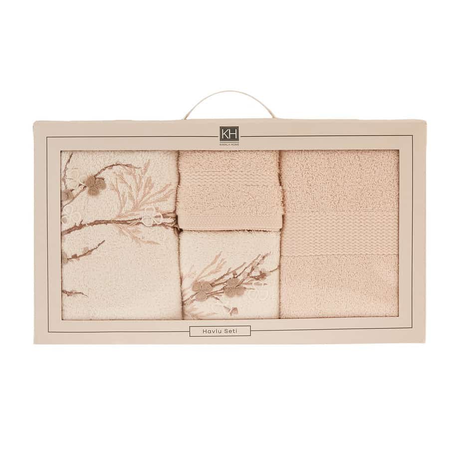 Karaca Home Lenny Beige-Offwhite Σετ Πετσετών 4Τμχ.