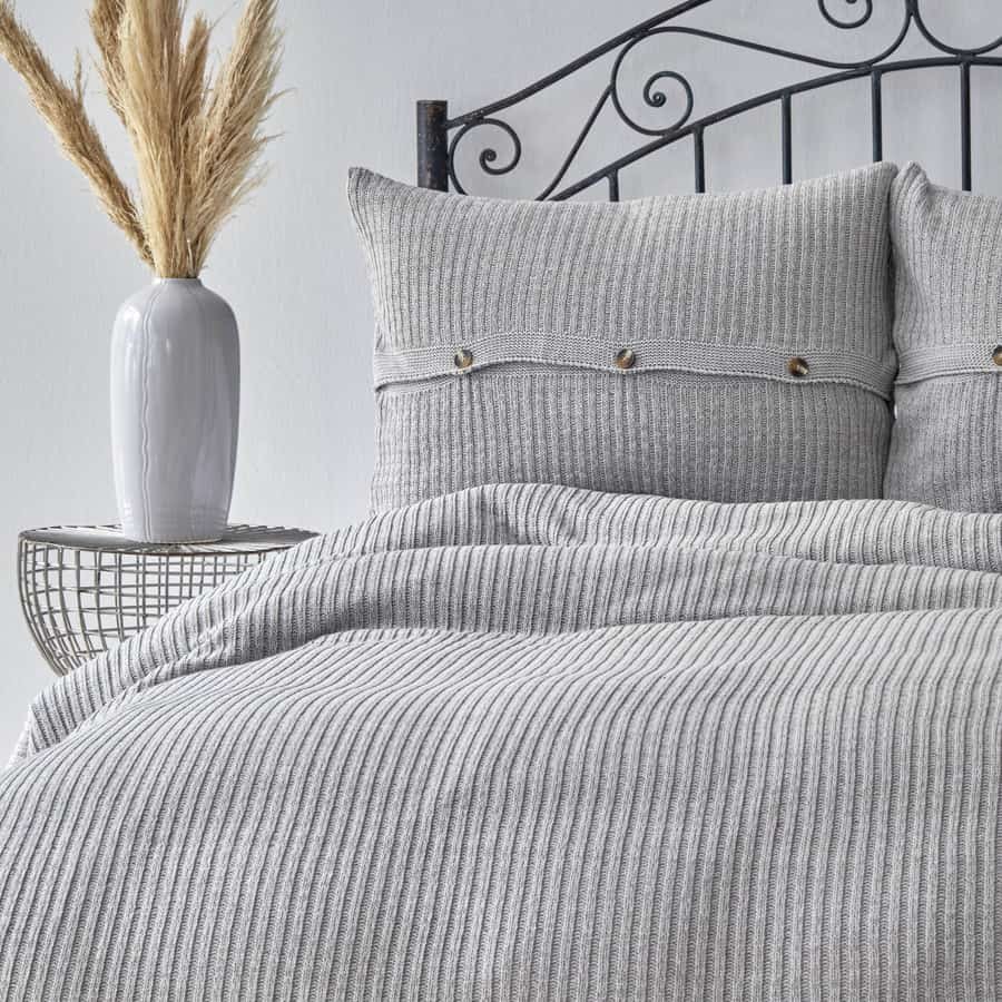 Karaca Home Coline Gray Σετ Κουβερλί Διπλό Πλεκτό - Image 2