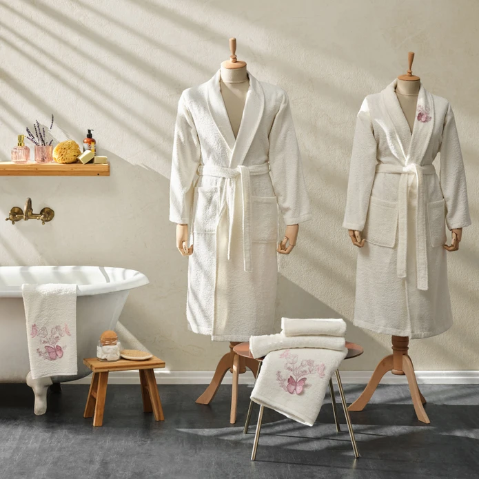 Karaca Home 3D Butterfly Σετ 2 Μπουρνούζια & Πετσέτες