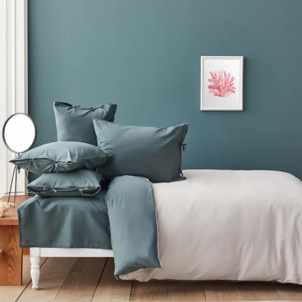 Πράσινο/Μπεζ Σετ Παπλωματοθήκης Μονής Διπλής Όψης