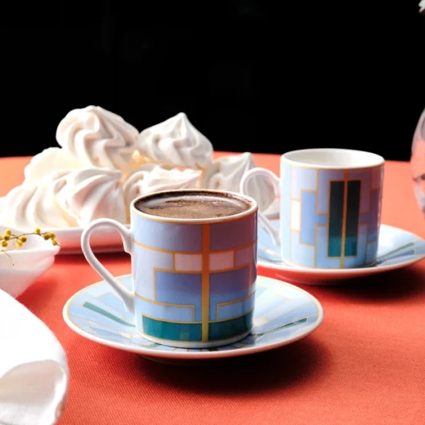 Karaca Kiva Blue Σετ 2 Φλυτζάνια Ελληνικού Καφέ - 80 ml