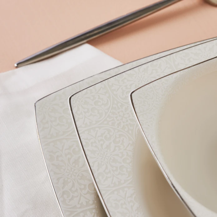 Karaca Square Bone Mandy Cream Σερβίτσιο 12 Ατόμων - 60 Τεμάχια - Image 3