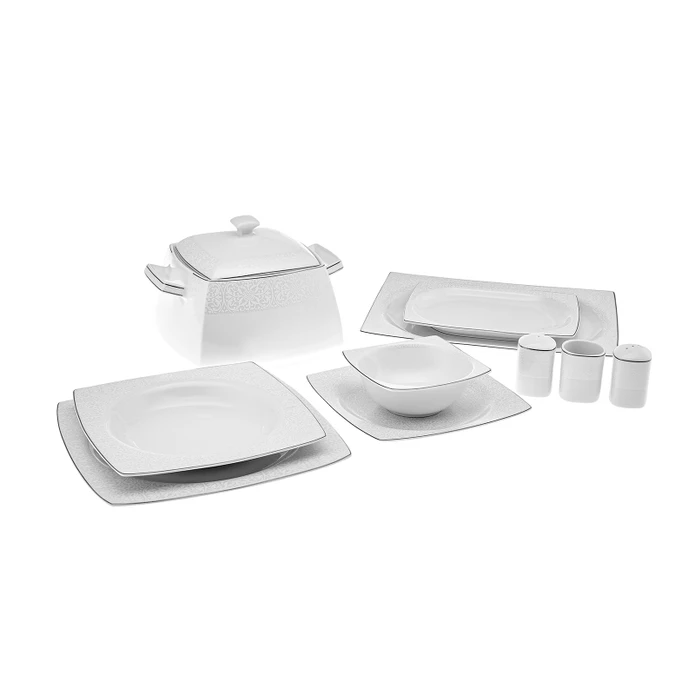 Karaca Square Bone Mandy Cream Σερβίτσιο 12 Ατόμων - 60 Τεμάχια - Image 4