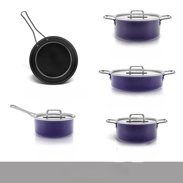 Karaca Swiss Crystal Mastermaid Crape Purple Σετ μαγειρικών Σκευών 9 Τεμάχια - Image 2