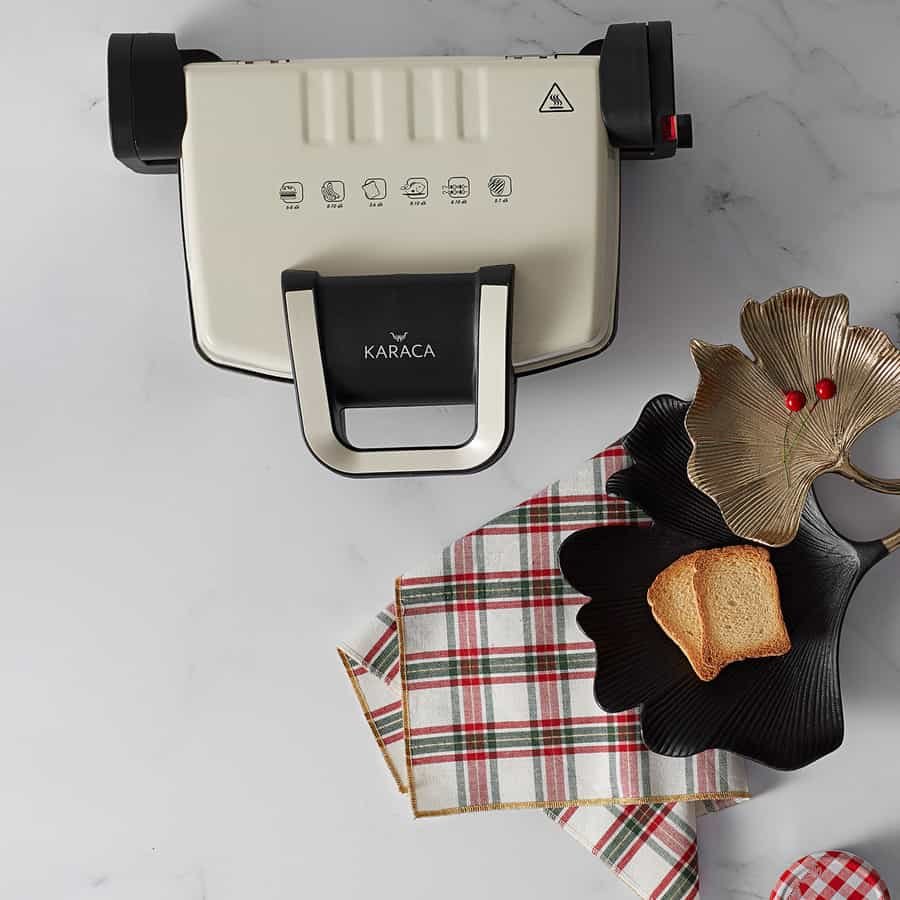 Karaca Future Granite Τοστιέρα Και Γκριλ Cream 1800W