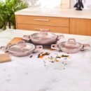 Karaca Biogranit Rosegold Σετ Μαγειρικών Σκευών 6Τμχ.
