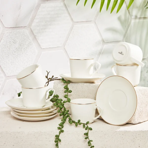 Σετ 6 Φλυτζάνια Καφέ Πορσελάνης - 85 ml