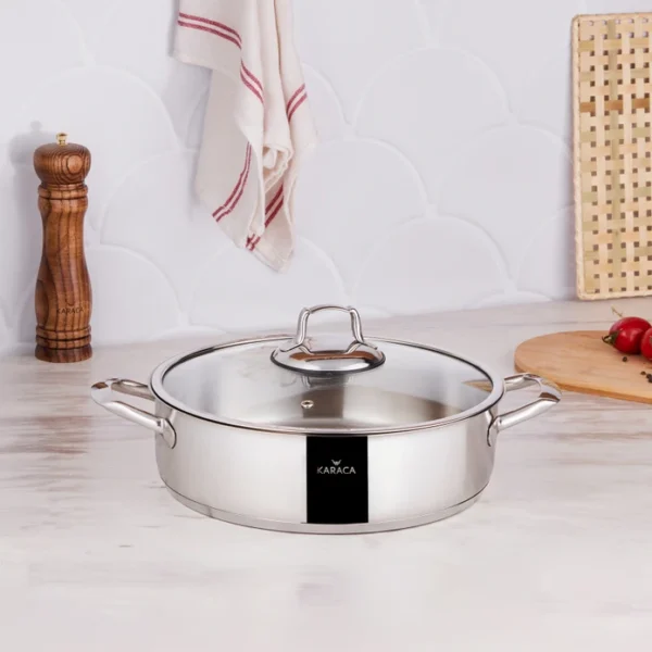 Ατσάλινη Χαμηλή Κατσαρόλα