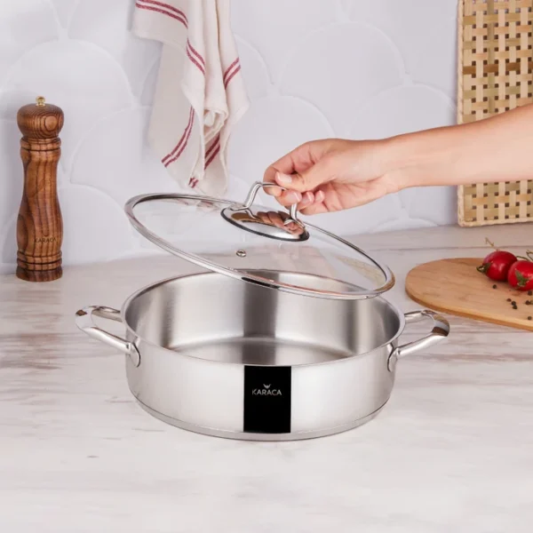 Ατσάλινη Χαμηλή Κατσαρόλα