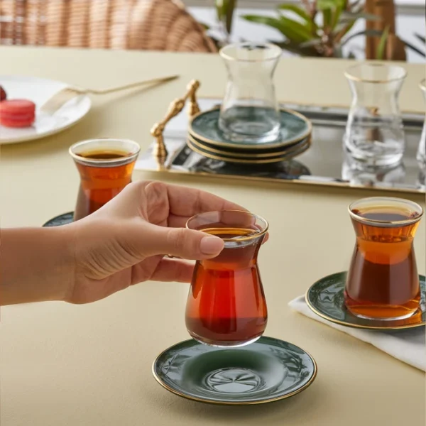 Πράσινο Σετ Τσαγιού 6 Ατόμων