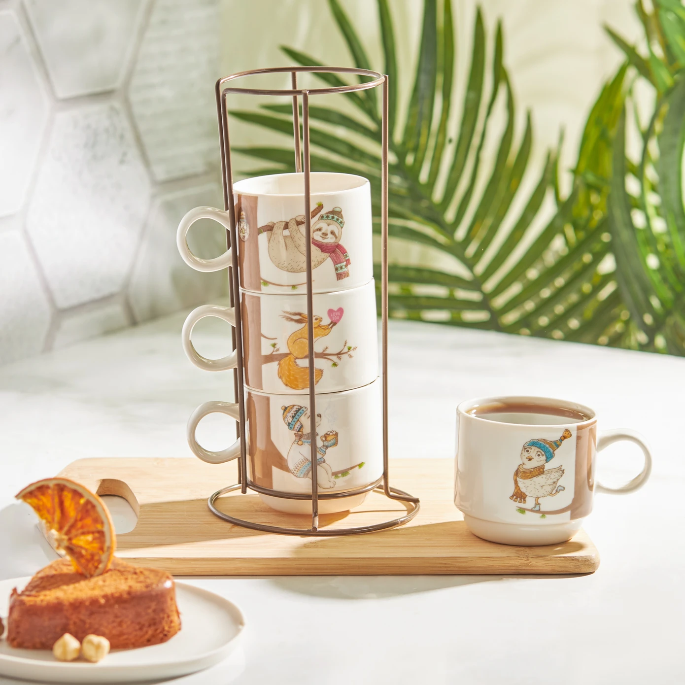 Σετ 4 Κούπες Πορσελάνης Με Βάση