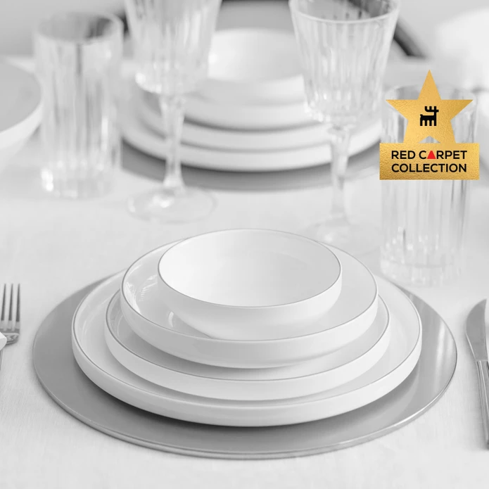 Karaca Red Carpet Collection Streamline New Saturn Platin - Σερβίτσιο 12 Ατόμων - 59 Τεμάχια