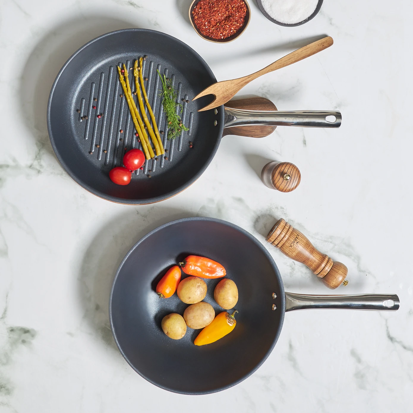 Σετ Τηγάνι Γουόκ και Γκριλ