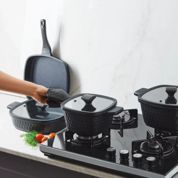 Σετ Μαγειρικών Σκευών Τετράγωνο 7Τμχ