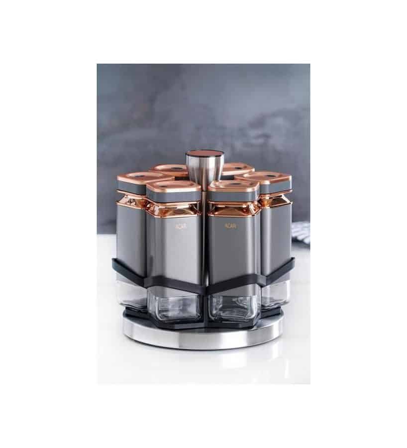 Σετ Μπαχαρικών Γκρι 6Τμχ.