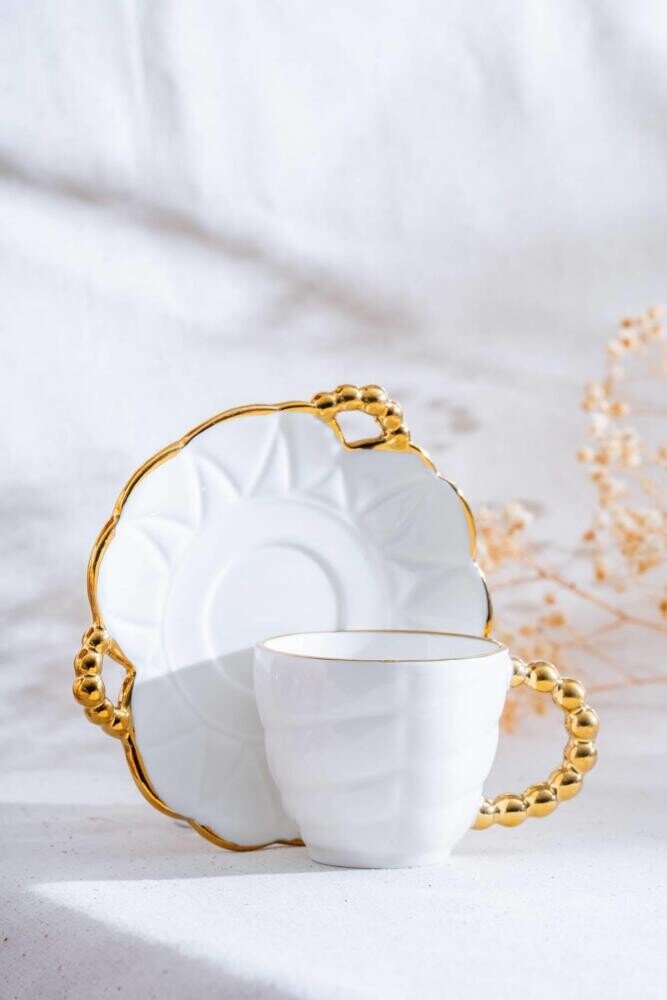 Acar Daisy Gold Σετ 6 Φλυτζάνια Ελληνικού Καφέ - 90 ml - Image 3