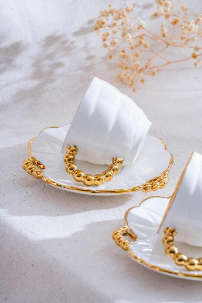 Acar Daisy Gold Σετ 6 Φλυτζάνια Ελληνικού Καφέ - 90 ml - Image 4