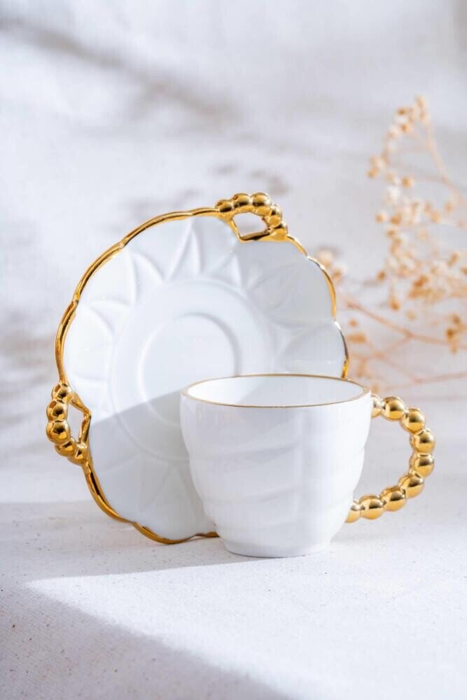 Acar Daisy Gold Σετ 6 Φλυτζάνια Ελληνικού Καφέ - 90 ml - Image 2