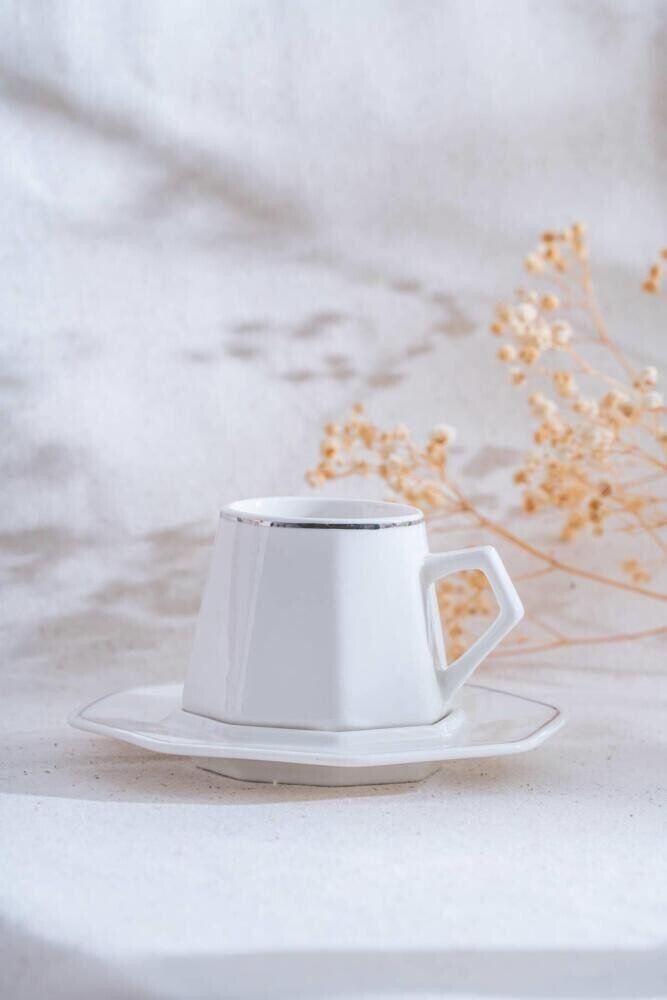 Acar Elara Silver Σετ 6 Φλυτζάνια Ελληνικού Καφέ - 90 ml