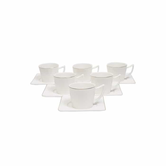 Karaca Σετ 6 Φλυτζανιών Ελληνικού Καφέ Με Τετράγωνο Πιάτο - Image 2