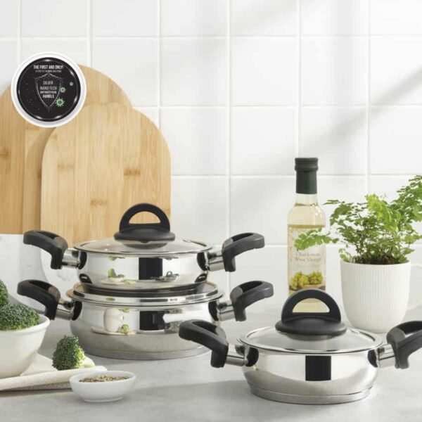 Karaca Florya Μαύρο Σετ Ατσάλινο Αντιβακτηριδιακό 6Τμχ.