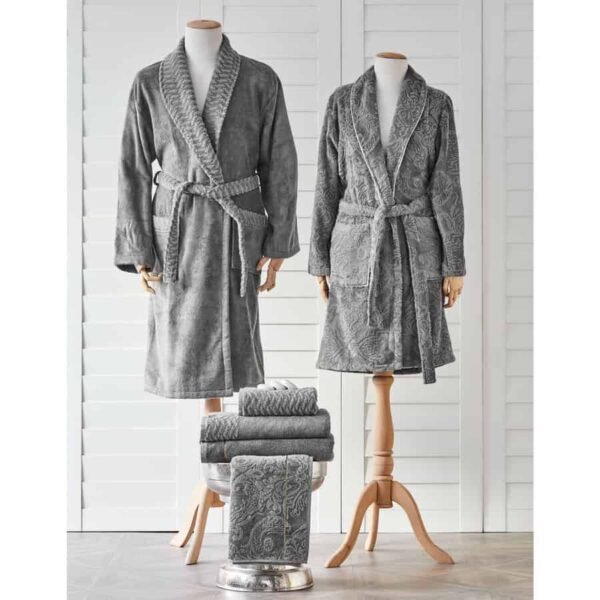 Karaca Home Cornelia Anthracite Οικογενειακό Σετ Μπουρνούζια 6Τμχ.