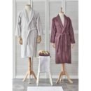 Karaca Home Doleres Σετ Μπουρνούζια Μπάνιου Δαμασκηνί/Γκρι 5Τμχ