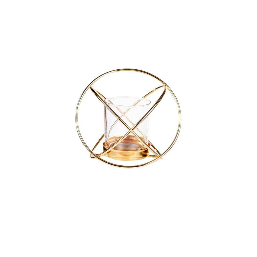 Karaca Home Geometry Στρογγυλό Κηροπήγιο Χρυσό 12 cm