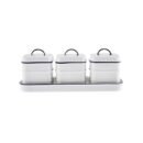 Karaca Deny Line Σετ 3 Βάζα Αποθήκευσης με Βάση