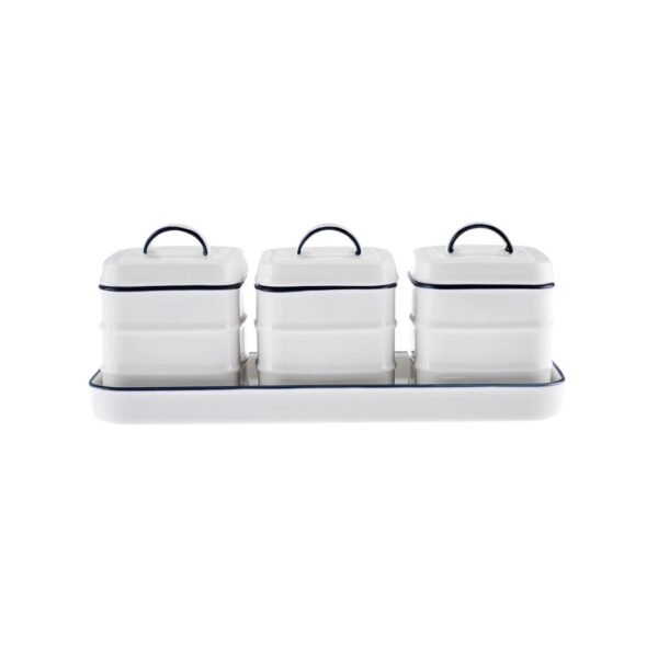 Karaca Deny Line Σετ 3 Βάζα Αποθήκευσης με Βάση