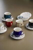 Lightning Κούπα Γαλλικού Καφέ Πορσελάνης 6Τμχ.