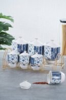 Fabia Σετ Μπαχαρικών Πορσελάνης Με Μεταλλική Βάση 7Τμχ.