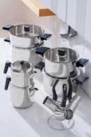 Orkide Σετ Κατσαρολών από Ανοξείδωτο Ατσάλι 16 Τεμαχίων – Silver